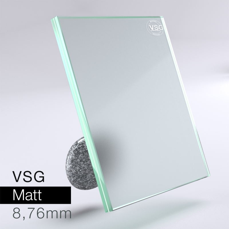 VSG aus Floatglas - matt 8,76 mm