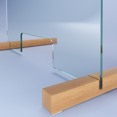 Spuckschutz - echtes Sicherheitsglas mit Durchreiche ESG A1