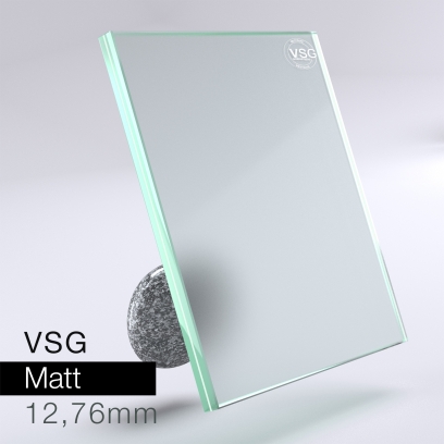 VSG aus Floatglas - matt 12,76 mm