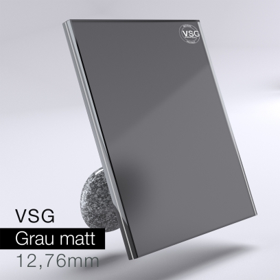 VSG aus Floatglas - Grau matt 12,76 mm