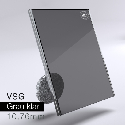 VSG aus Floatglas - Grau klar 10,76 mm
